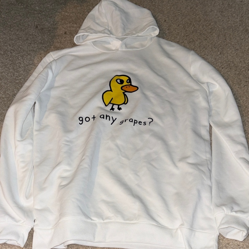 Kids White Duck Graphic Hoodie Sweatshirt